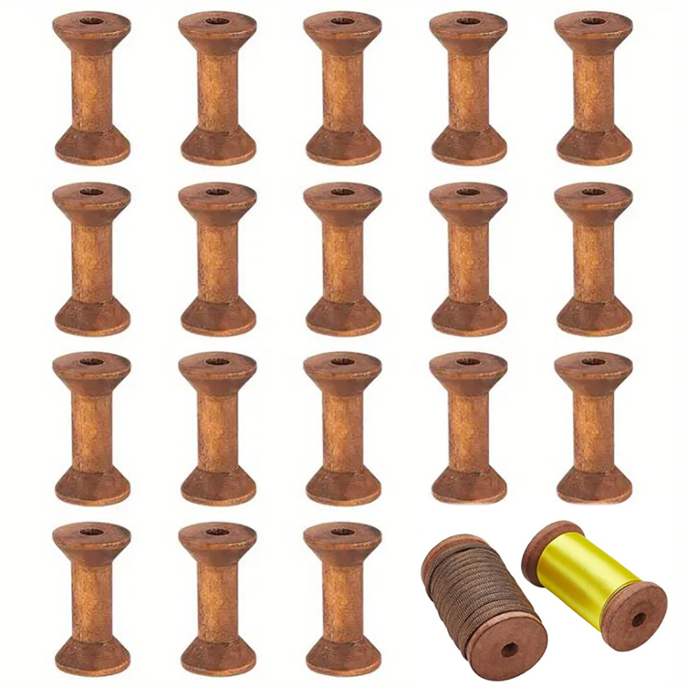 Organza Ribbon Spool - 10/20Pcs Mini Wooden Bobbins Empty Thread