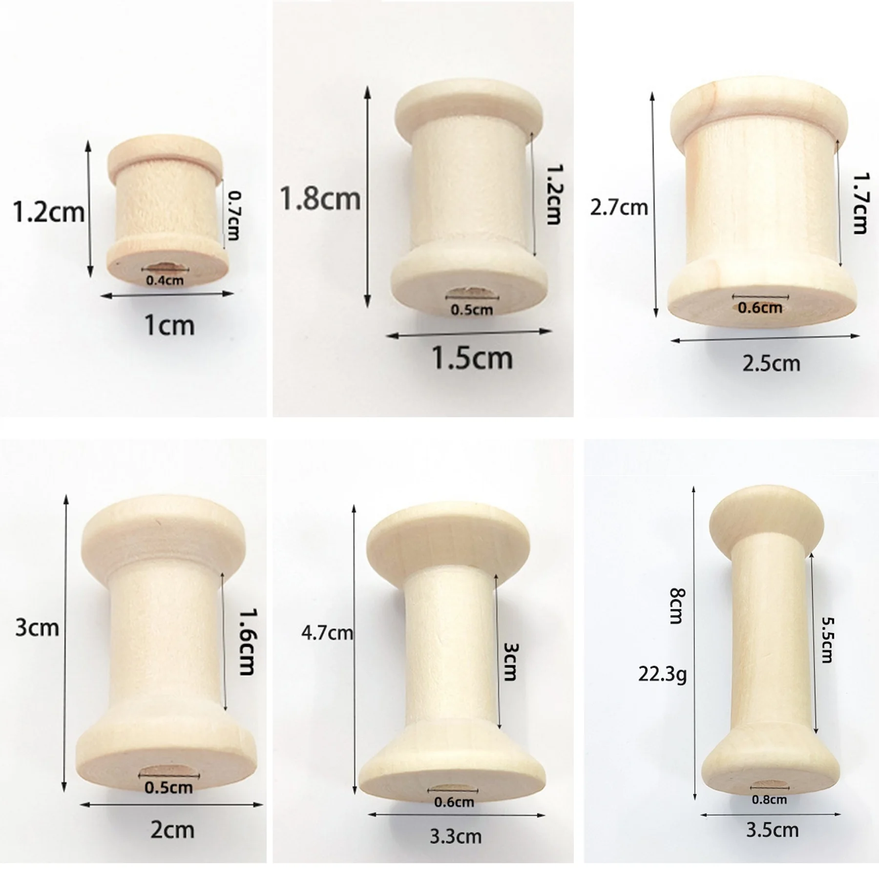 10/5Pcs Mini Wooden Bobbins Em - Organza Ribbon Spool ulasan dan harga