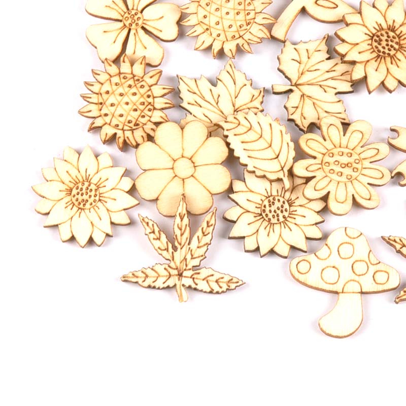 30Pcs 25-30mm Wood DIY Accesso - Craft Embellishment ulasan dan harga