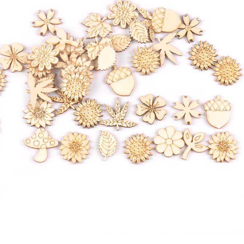 30Pcs 25-30mm Wood DIY Accesso - Craft Embellishment ulasan dan harga