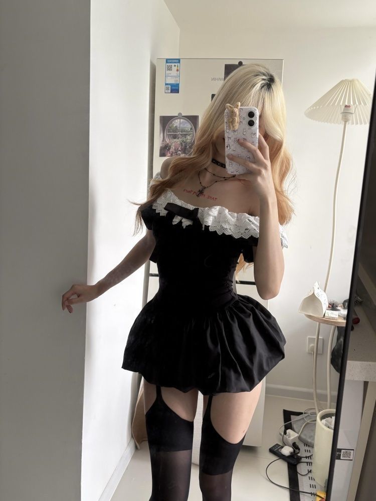 Coquette Korean Sexy Off Shoul - Elastic Lace Trim ulasan dan harga
