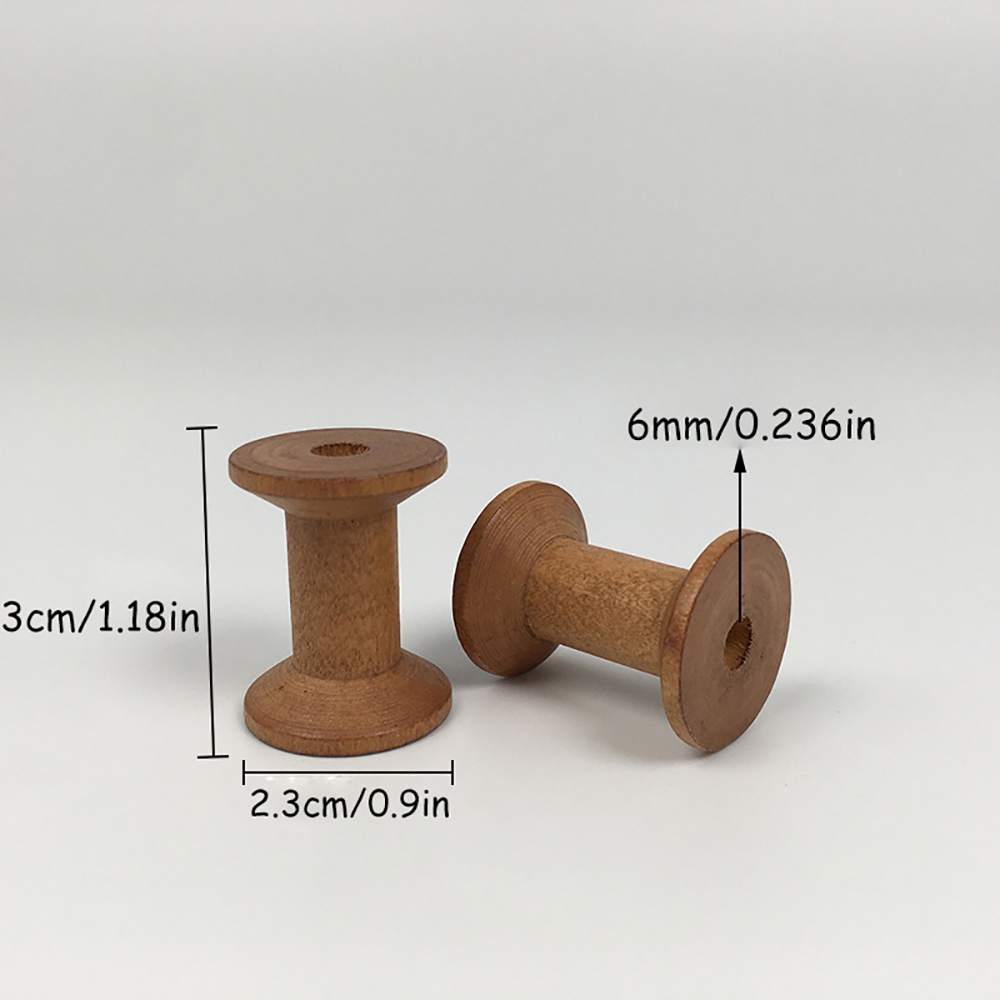 10/20Pcs Mini Wooden Bobbins E - Organza Ribbon Spool ulasan dan harga