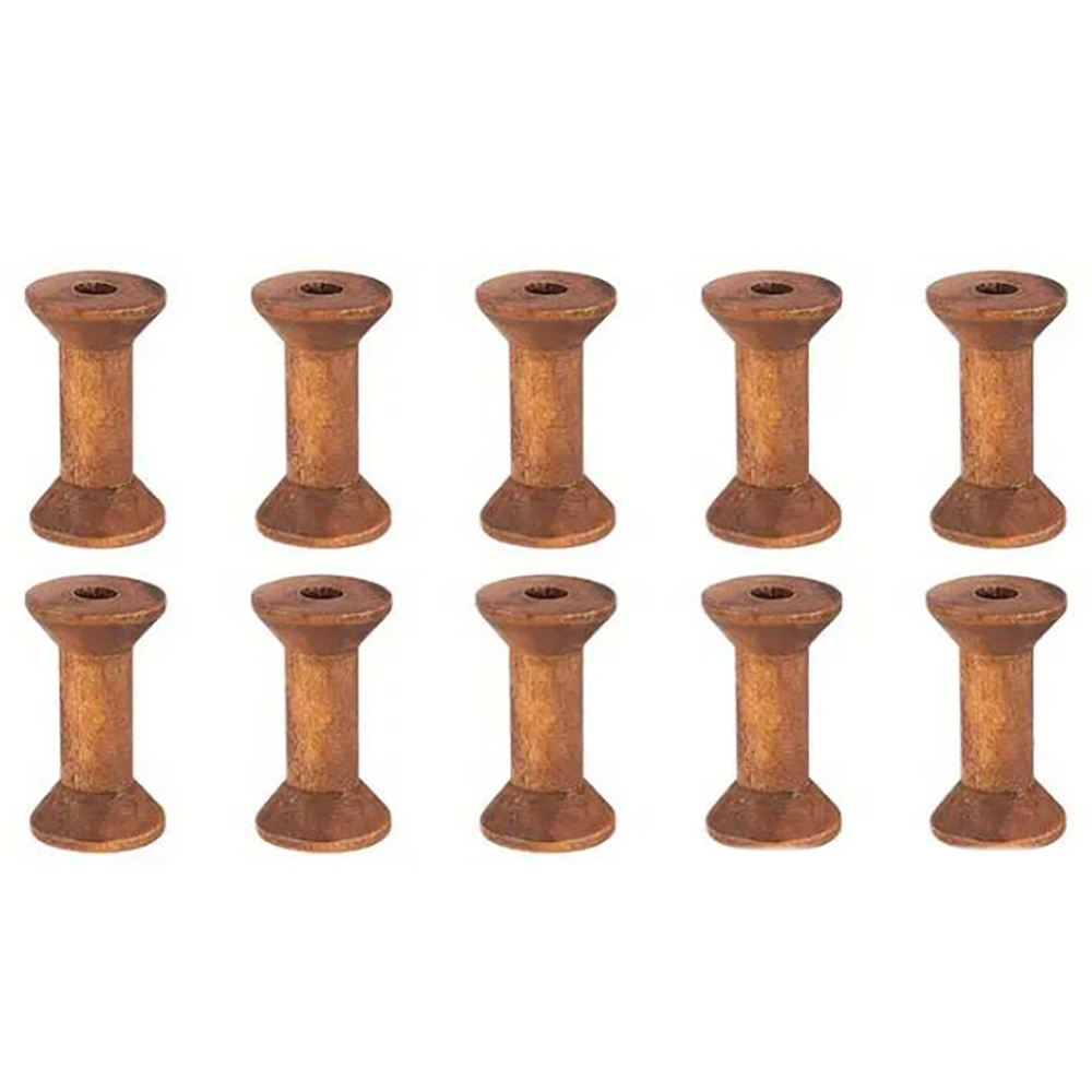 10/20Pcs Mini Wooden Bobbins E - Organza Ribbon Spool ulasan dan harga