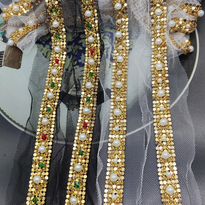 New Handmade Gold Beaded Lace  - Lace Ribbon Trim ulasan dan harga