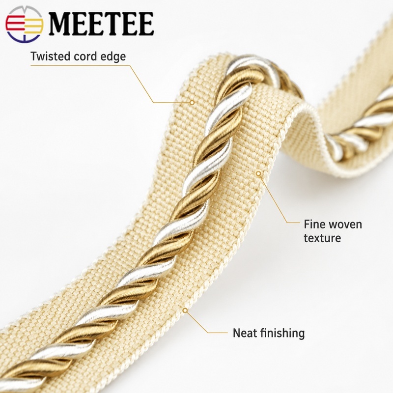 2/5/10/12M Meetee 6mm Two-Colo - Cord Trim Twisted ulasan dan harga