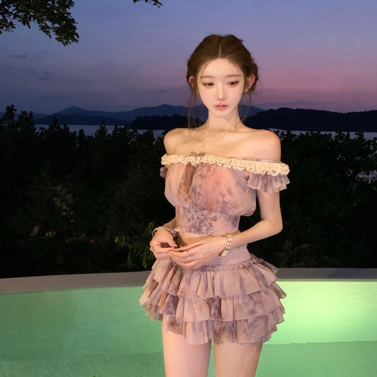 French Sweet Coquette Off Shou - Elastic Lace Trim ulasan dan harga