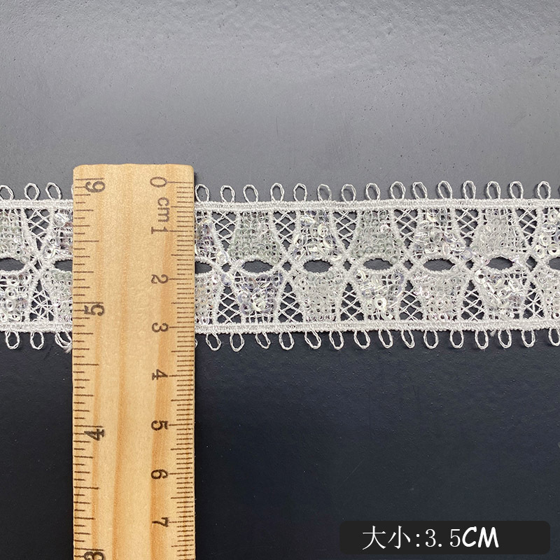 Hollow Wearable Sequins Ribbon - Lace Ribbon Trim ulasan dan harga